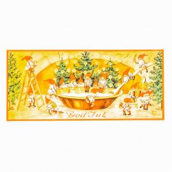 Julbonad:Tomtar i Stort grötfat Liten Nytryck