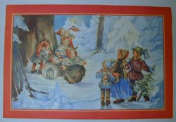 Julbonad: Familj hämtar gran och möter tomtar