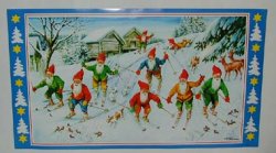 julbonad, bonad, pappersbonad, tomtar skidor,