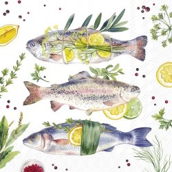 fisk. fisk lunch, servett