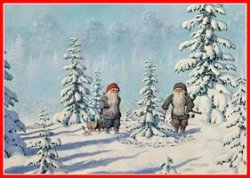 Julbonad, julgran, Bergerlind, tomtar.