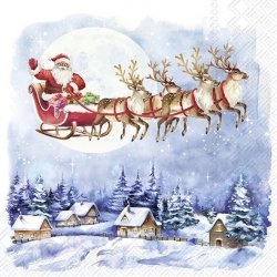 julservett, servett, renar , tomten med renar, tomte