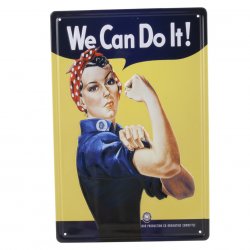 plåt. skylt. we can do it , plåtskylt