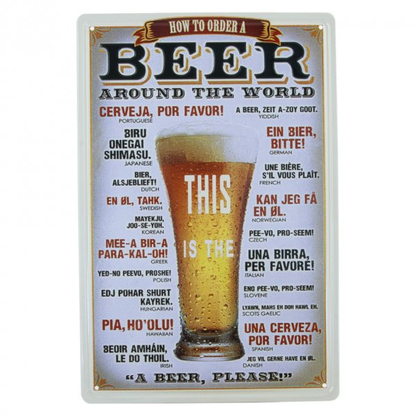 Plåtskylt: Beer Around the World