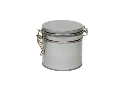 silverburk , burk , knäpplock ,100gr, plåtburk