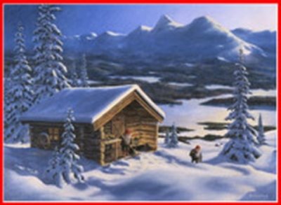 Julbonad: Tomten borstar snö Bergerlind 