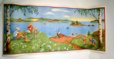 Bonad: Hela familjen har picknick vid sjön