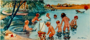 Jenny Nyström, Barn badar, somma, barn