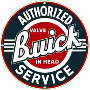 Slut: Plåtskylt: Rund Buick service