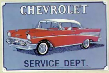 Plåtskylt: Chevrolet Service Dept