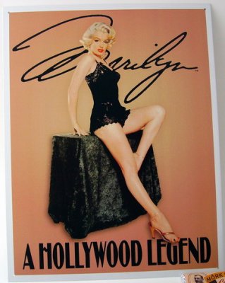 Slut: Plåtskylt: Marilyn A Hollywood Legend