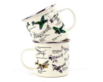 emalj emalj mugg. flygplan plan, flyg,