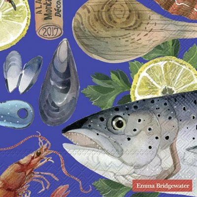 servett, servetter, fisk, marin, havet, havets läckerheter, nostalgi,