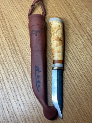 kniv, masurskaft, hylsa