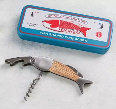 flask kork öppnare plåtask fisk skruvkork