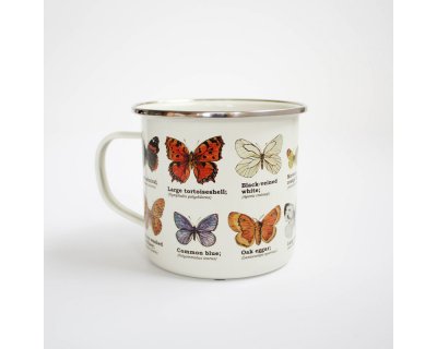 emalj mugg, mugg, fjärilmugg, nostalgi