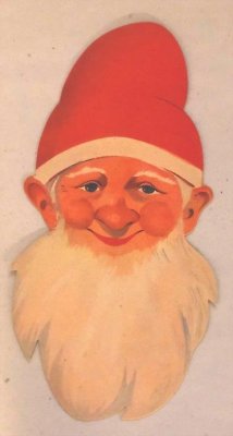 tomte, ansikte , 50-talet, tomteansikte