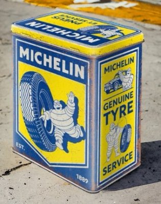 Retro, vintage, Michelin , plåtburk